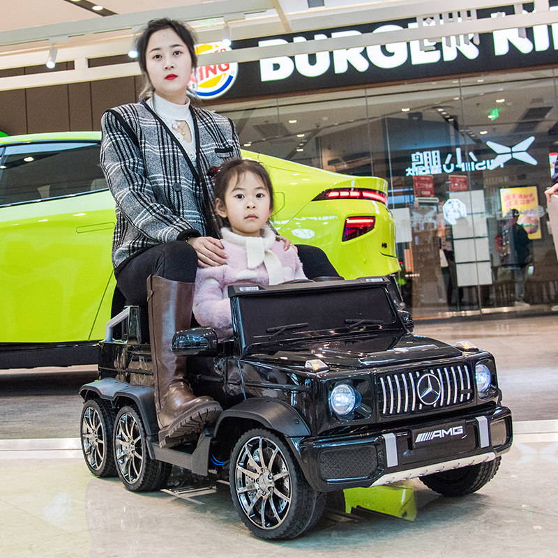 奔驰大g双座儿童四轮遥控电动车 护美宝贝儿童电动车