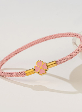 女生钢丝百搭四叶草手链高端原创