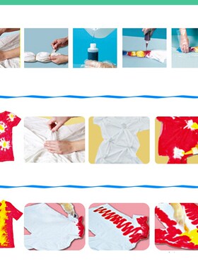 Fabric Textile One-Step Tie-Dye Kit 5 Colors DIY Design Safe