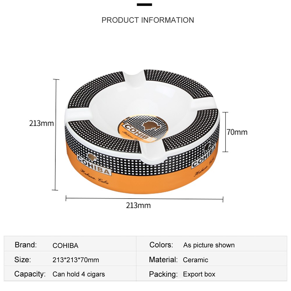 COHIBA Portable Cigar Ashtray Home Ceramic Ashtray Luxury To - 图3