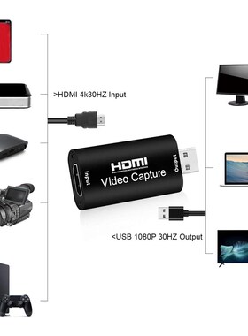 o Video Capture Cards HDMI to USB 2.0 1080P 4K Record Via DS