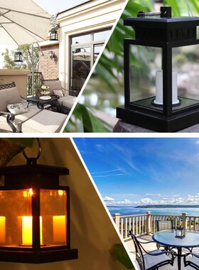 2PCS Solar Powered LED Light Outdoor Candle Lantern Outdoor