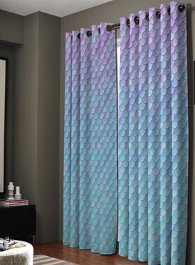Beautiful Mermaid Scales Window Treatments Curtains Valance