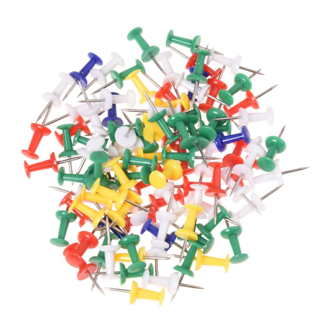 100pcs Coloured Push Pin Drawing Map Pins Notice Office Scho - 图0