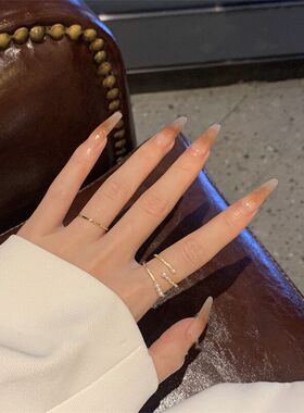 轻奢简约小众设计珍珠两件套戒指