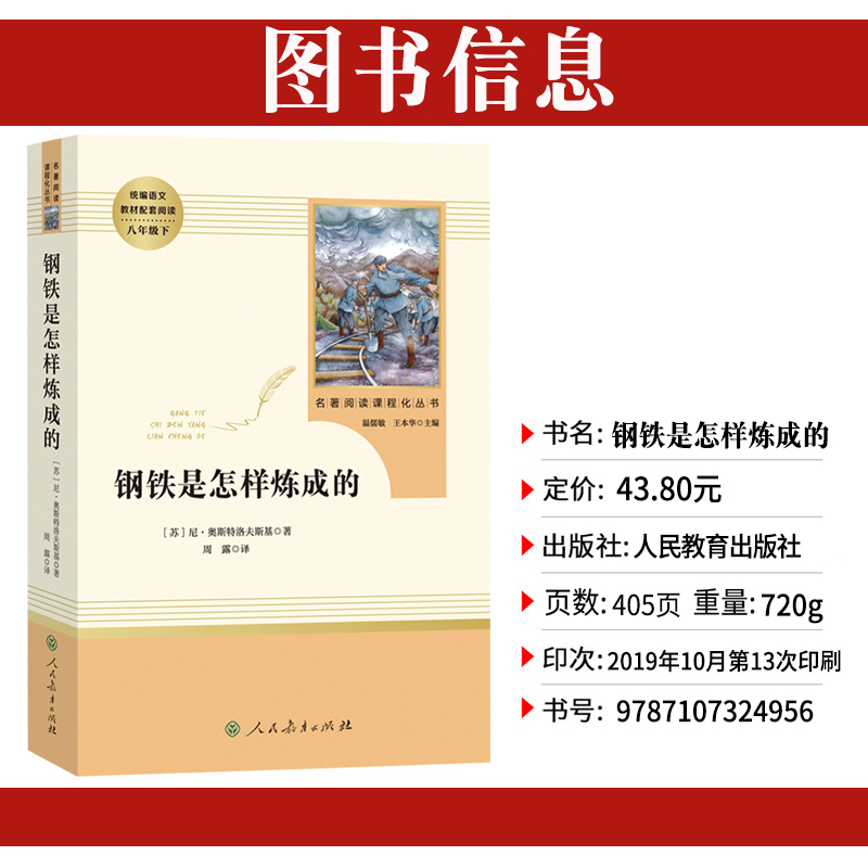 初二八年级下册读名著六册傅雷家书钢铁是怎样炼成的名人传给青年-图0