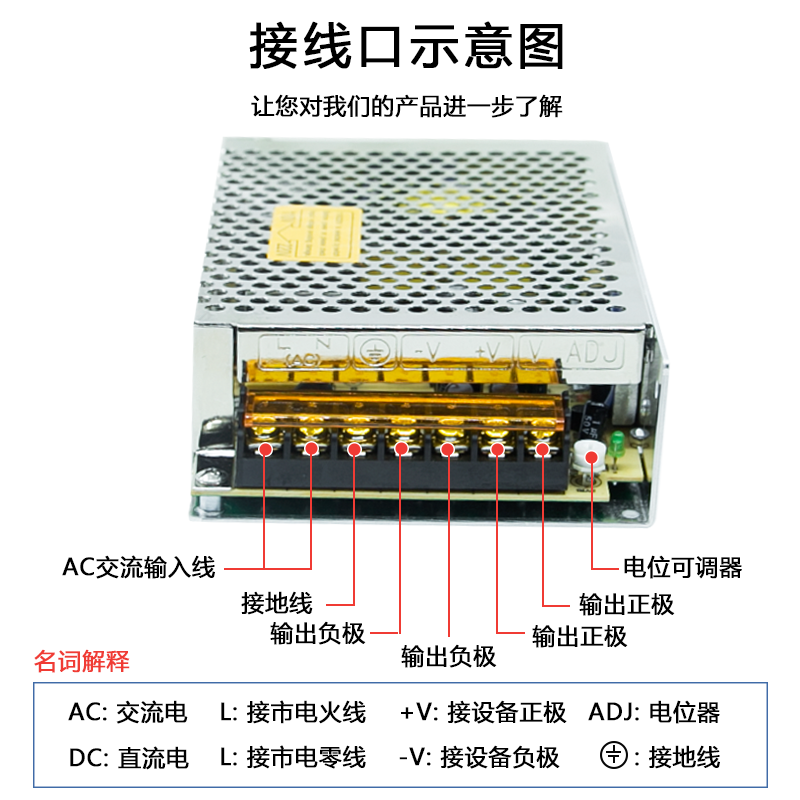 明纬开关电源NES/S-50W-12V4.2A直流24V2A变压器工业220转DC5V10A-图2