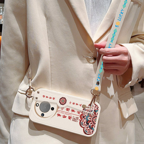 荣耀x70手机壳honorX70新款小羊皮防摔华为叉七零保护套心想事成斜挎腕带挂绳硅胶软壳MTN-AN00女生外适用 - 图1