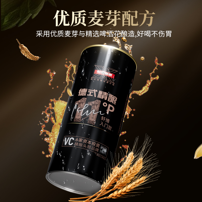 轩博精酿啤酒11度800ml*8桶原浆小麦白啤整箱德式艾尔工艺熟啤 - 图0