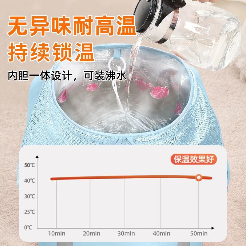 泡脚桶过小腿家用可折叠加高深桶便携式洗脚盆保温泡脚袋过膝恒温 - 图2