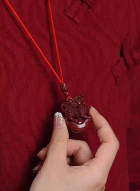 纯天然紫金砂火麒麟吊坠 招财纳福 逢凶化吉 男女同款