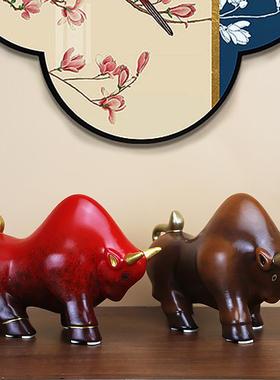 牛摆件家居客厅办公桌装饰品吉祥物生肖牛手工艺开业乔迁礼品摆设