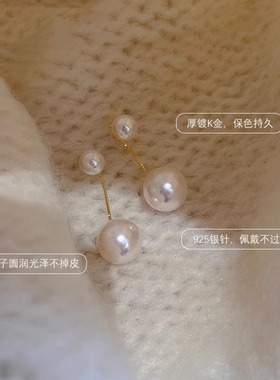 S925纯银耳钉多戴复古耳环法式高级耳坠2026年新款长款流苏轻奢女
