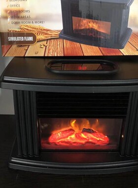 Mini Electric Fireplace Stove Heater Portable Tabletop Indoo