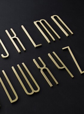 Golden Brass Letters  Wall Decoration / Door Plates Villa Ho