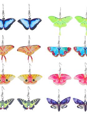 jewelry acrylic earrings sweet butterfly earring渐变蝴蝶耳环
