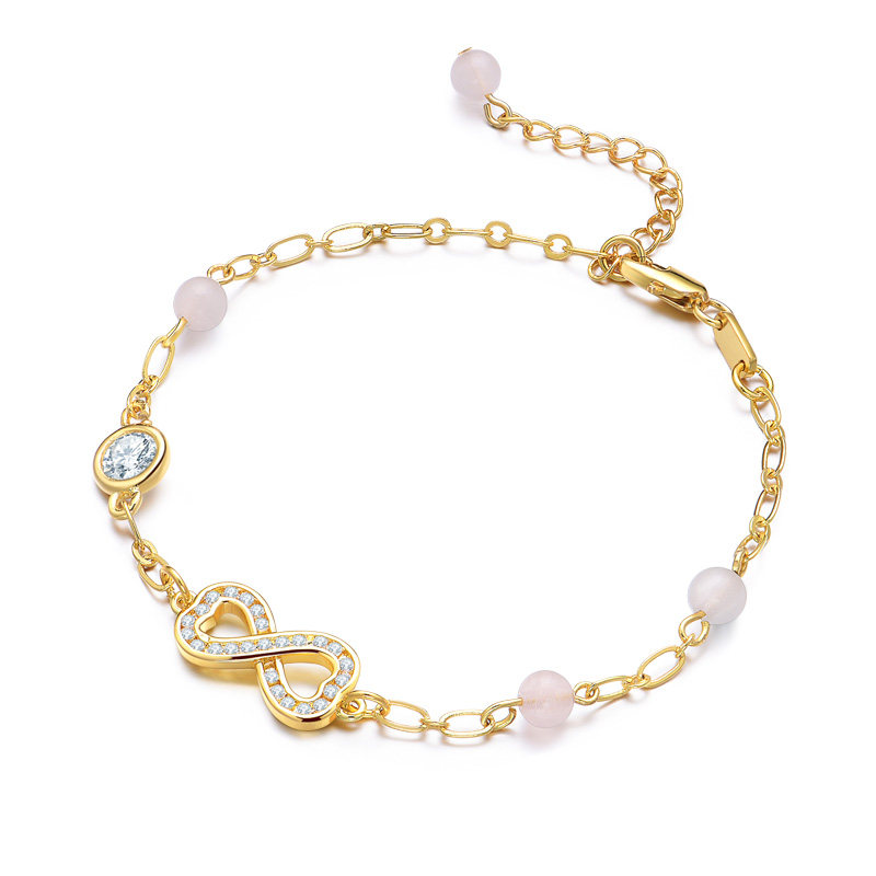 玩味金粉水晶手链女ins小众设计简约女生夏招桃花转运高级