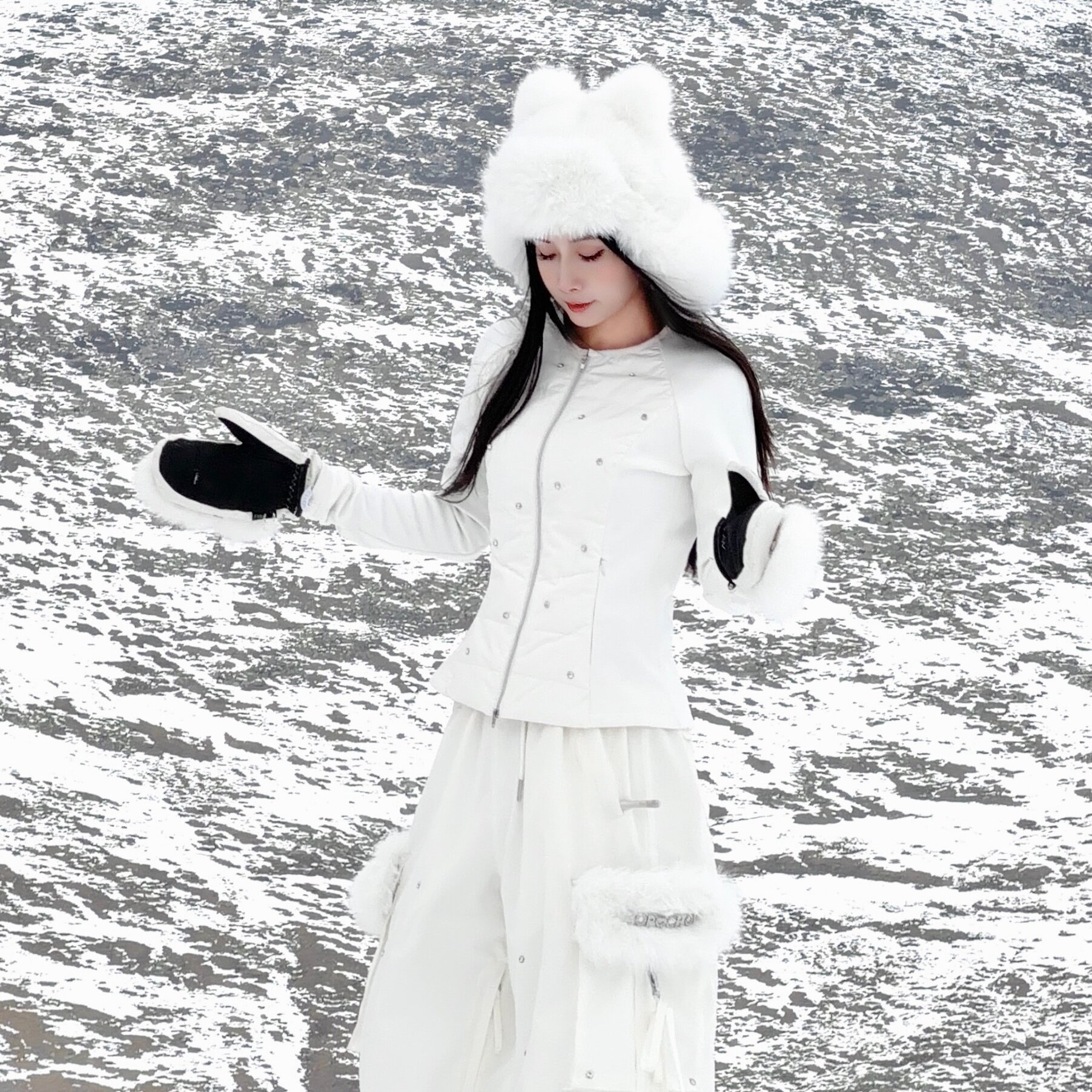 CHOPCHOP 26限量新品【极地奶熊帽子】毛毛护耳帽 滑雪帽子 - 图1