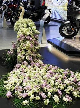 大型仿真花艺孔雀户外花园婚礼装饰房地产别墅园林景观玻璃钢雕塑