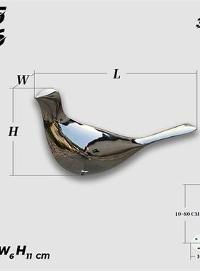 不锈钢鸽子雕塑景观草坪创意抽象饰品庭院花园镜面小鸟落地摆件