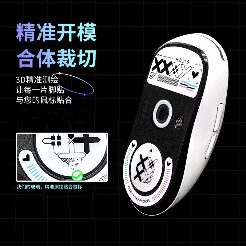 适用罗技GPW2代玻璃脚贴1代3鼠标贴G502X Master3S mx4 G903脚垫 - 图1