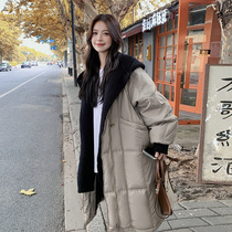 UK NEXT ROAD large code pregnant woman plums for winter thickened mm200 catty of white duck suede jacket