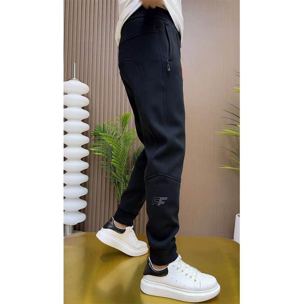 高端男士刺绣束脚运动裤秋冬季加绒卫裤2025新款黑色休闲小脚男裤,淘宝优惠券,粉丝福利购,淘宝优惠卷