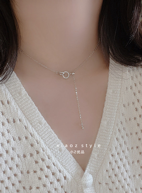 小Z优品女时尚双环流苏项链