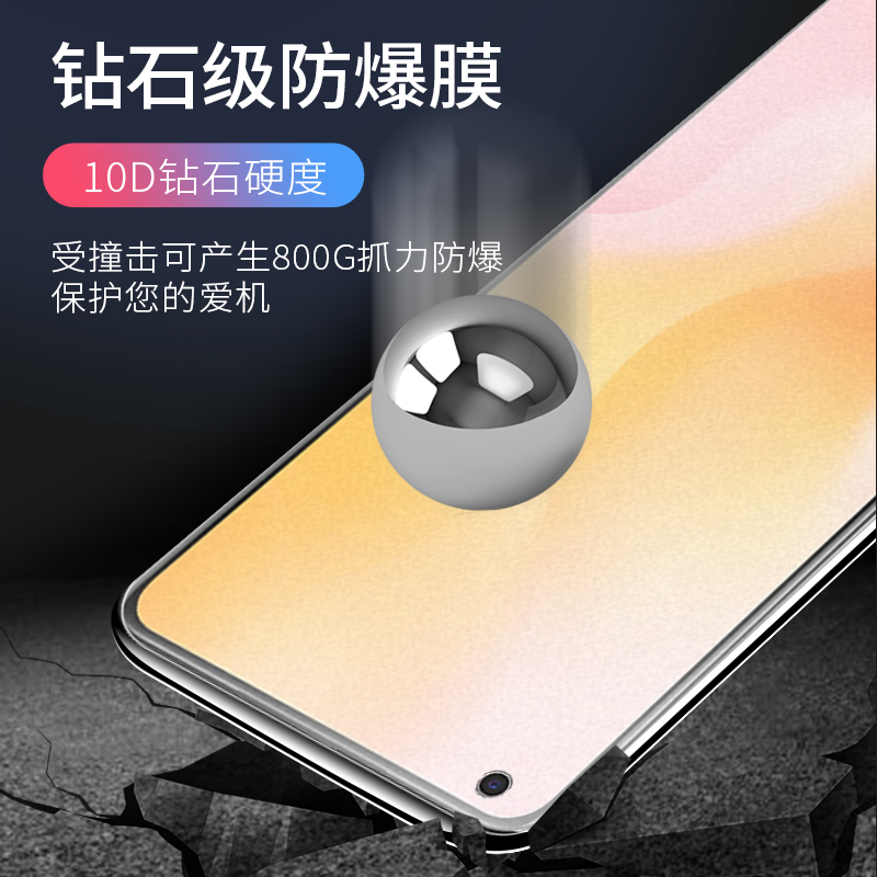 VIVO X50 x50lit磨砂钢化膜全屏覆盖电竞专用膜适用于高清抗蓝光保护贴膜防摔防爆玻璃膜防滑屏保超薄手机膜 - 图2