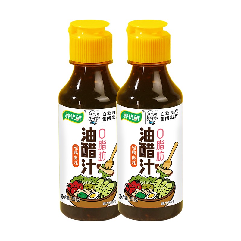 白象油醋汁0脂肪低脂酱料200gx2瓶【临期】