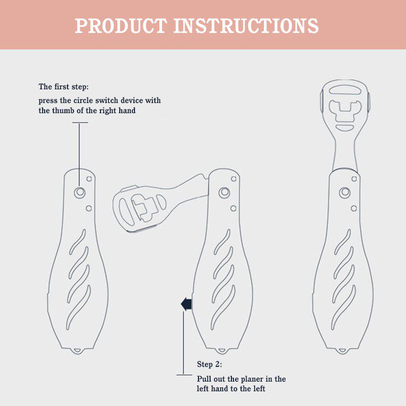 Foldable Stainless Callus Rasp File Shaver Foot Care Cuticle_虎窝淘