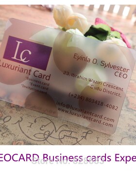 Free Design Matte Face PVC Plastic Transparent Business Card