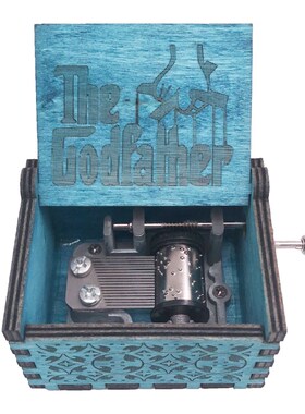 The Godfather Music Box 18 Note Hand Crank Musical Box Carv