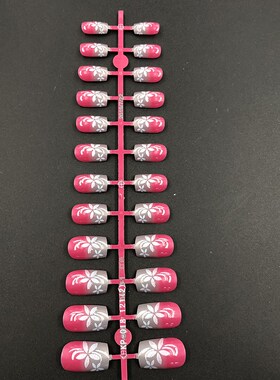 DingXue 24 /pcs Anchor Colorful Flower False nail Detachabl