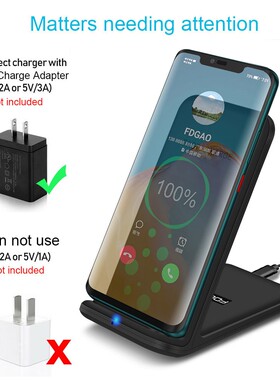 FDGAO 30W Qi Wireless Charger Stand Dock for iPhone 12 11 X
