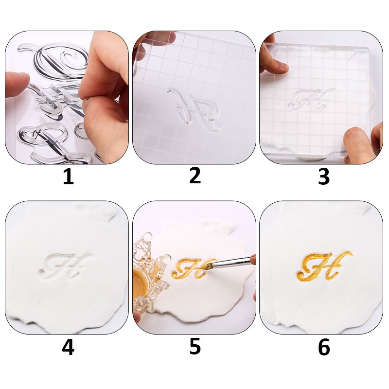 6pcs Cake Cookie Decoration Tool Set Letter Alphabet Cookie-图0