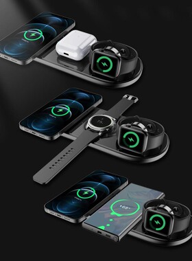 5in1 15W Wireless Charger For iPhone 12 Pro MAX 11 XS Qi Fs