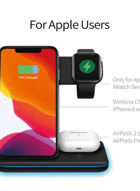 3 in 1 Wireless Charging Stand For Apple Watch 5 4 3 2 For