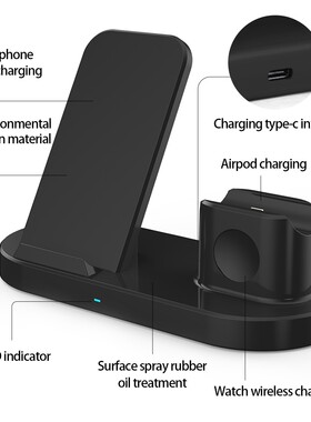 Fast Charging Dock Station 3 in 1 15W Wireless Charger Stan