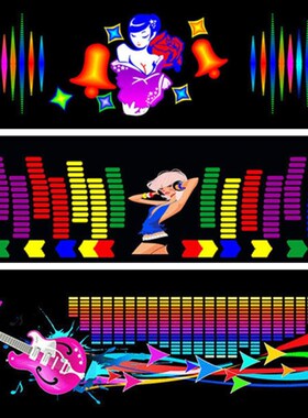 For Car Rear Glass LED Sound Activated Equalizer Car Neon EL
