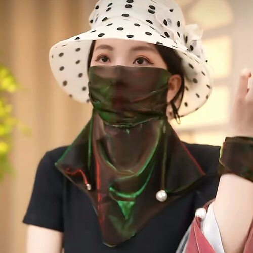 夏2025新款炫彩防晒面罩女时尚百搭护颈遮阳洋气防紫外线丝巾面纱 - 图0