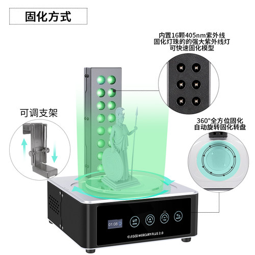 ELEGOO/爱乐酷Mercury水星光固化3d打印机二次固化机清洗二合一清洗固化机-图1