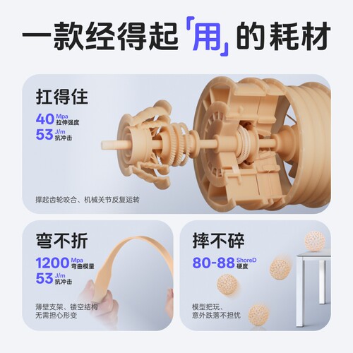 ELEGOO/爱乐酷光固化3D打印机耗材高韧性材料LCD通用 405nm波长 光敏树脂ABS树脂500克/1000克3d打印机配件 - 图1