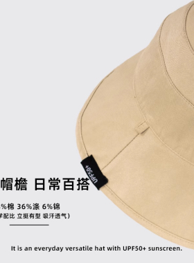 双面渔夫帽女大头围夏季薄款素颜盆帽男黑色脸大防晒遮阳太阳帽