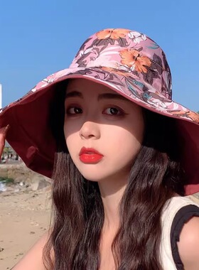 双面渔夫帽女2025新款夏季遮脸大帽檐遮阳帽防晒防紫外线太阳帽子