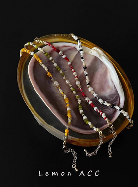 天然淡水珍珠彩色瓷珠手链