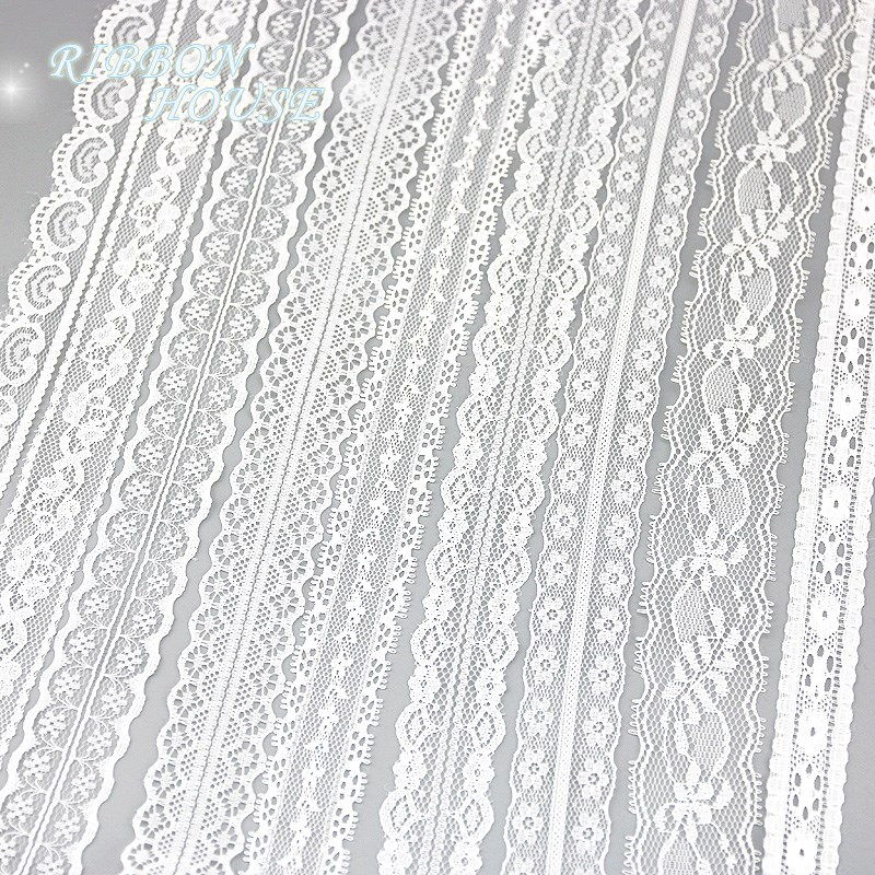 (5 yards/roll) white Lace fabric Webbing Decoration Lovely g - 图0