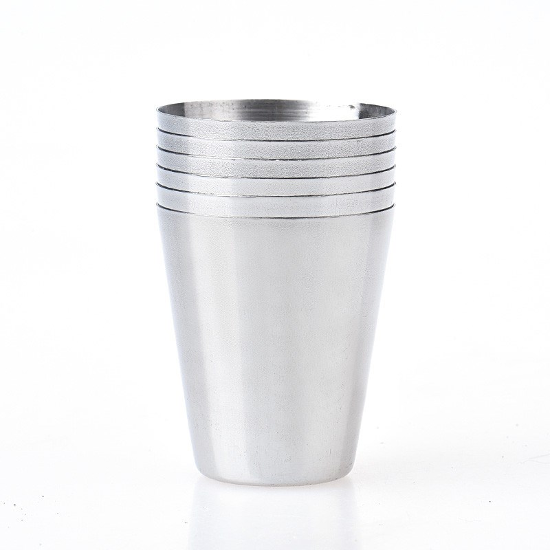 New 6 stainless steel cups bar wine glass drinking water te