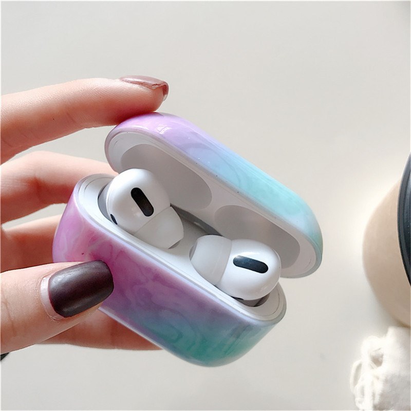 Kjoew For Airpods Pro Case Pure Color Marble Shatter Patter - 图1