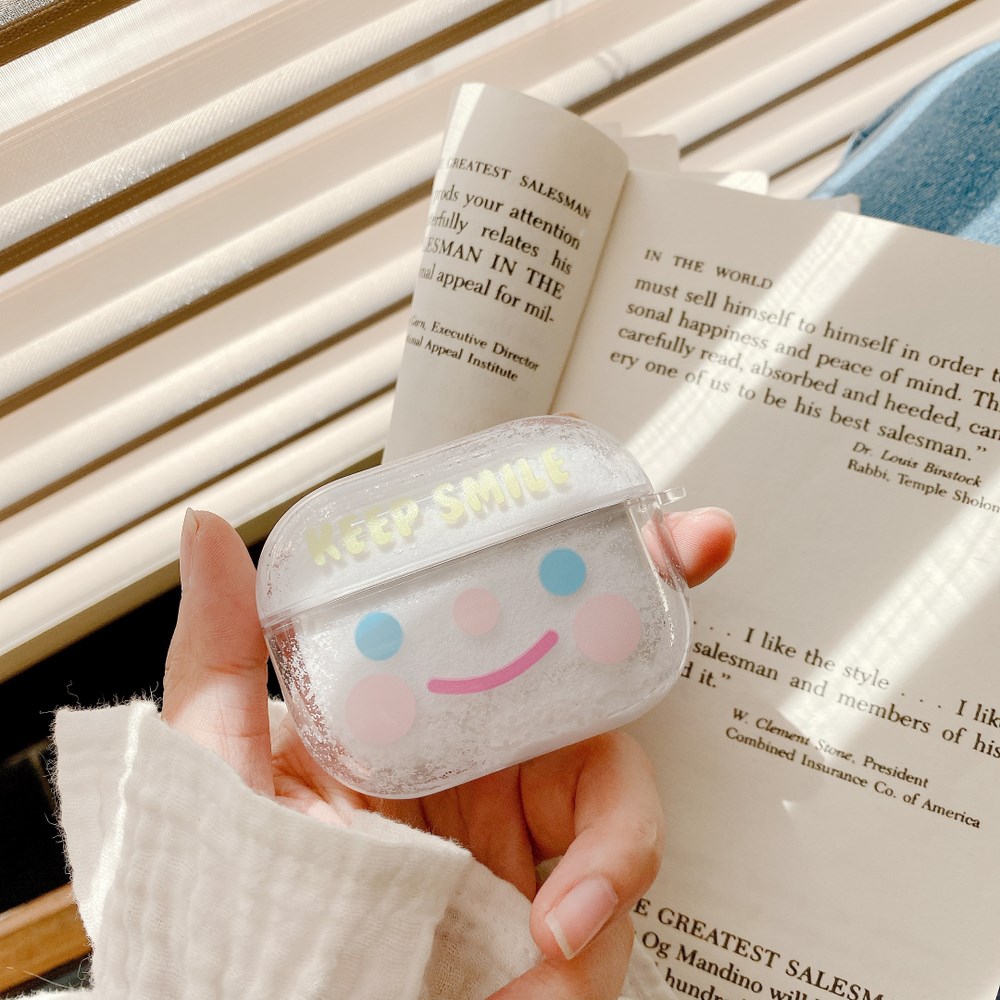 Cute Smile Cases For AirPods Pro Glitter Dynamic Liquid Qui - 图3